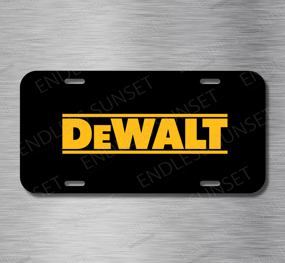 Power Tools Work Equipment DeWALT Car License Plate Front Auto Tag Plate
