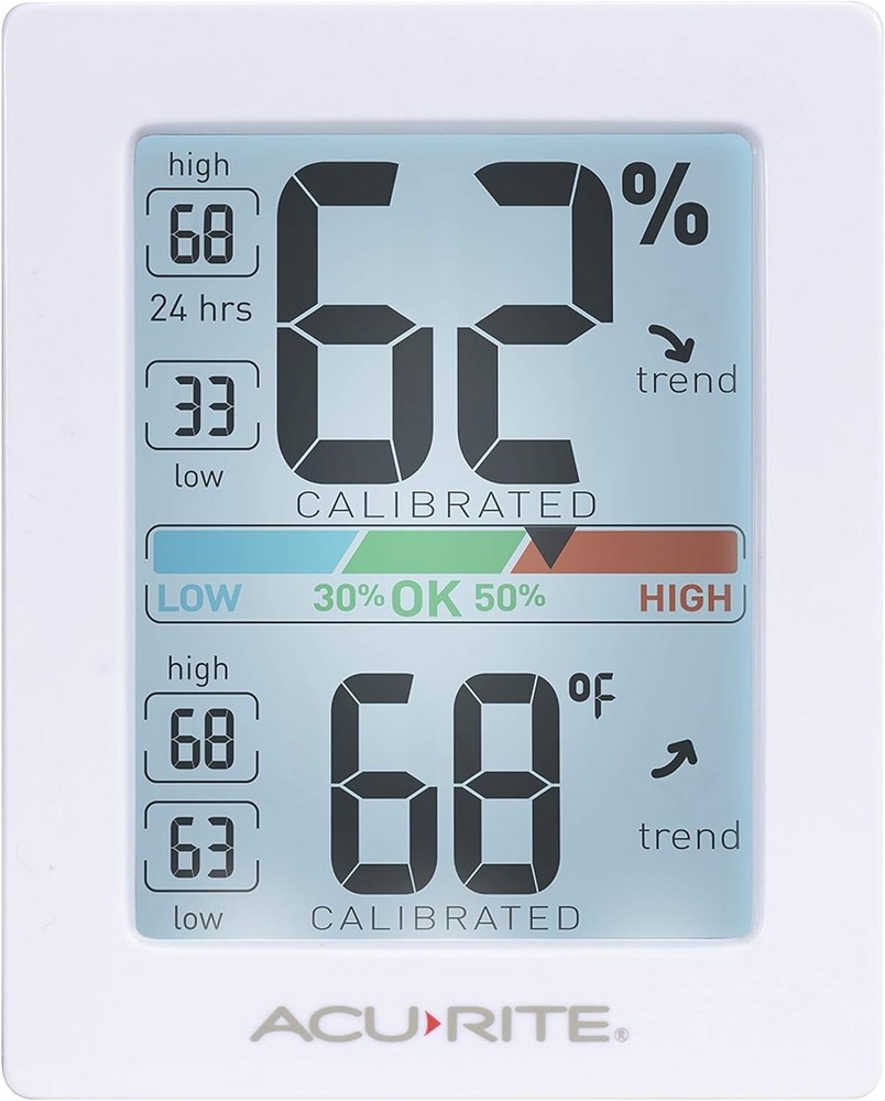 Professional Hygrometer & Thermometer with Record Keeping and Backlight Feature