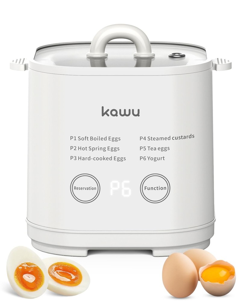 6-Function Egg Cooker for Hard Boiled Eggs, Egg Boiler with Timer, Egg Cooker...