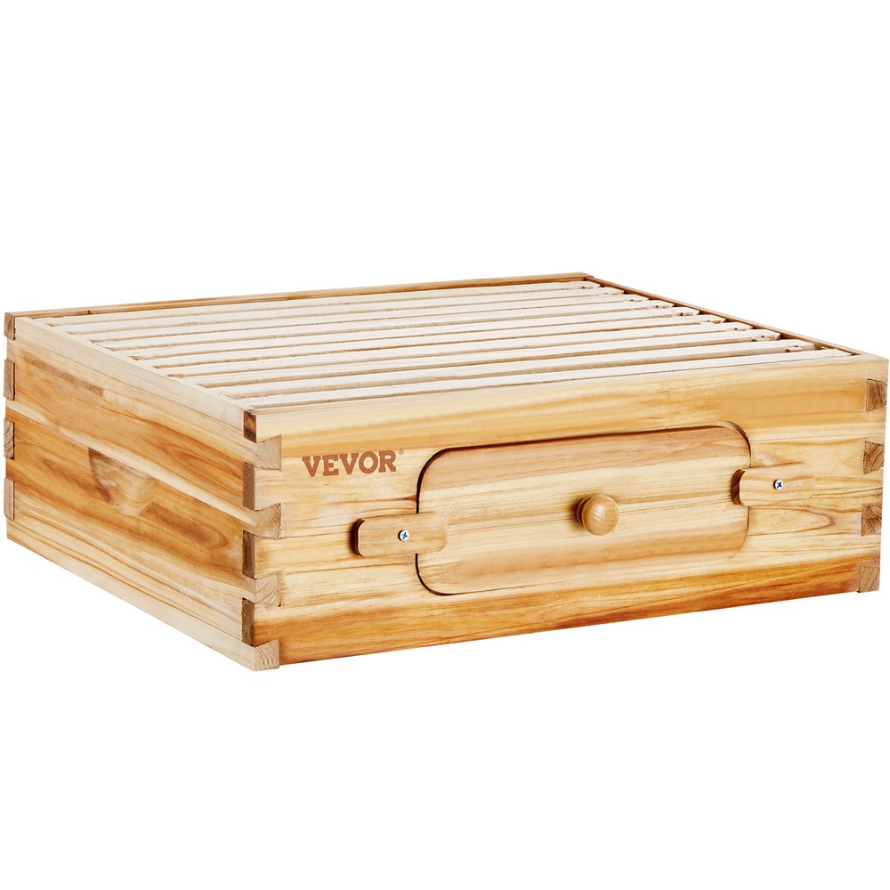 VEVOR Bee Hive Langstroth Medium Beehive Kit 10 Frames Acrylic Bee Windows