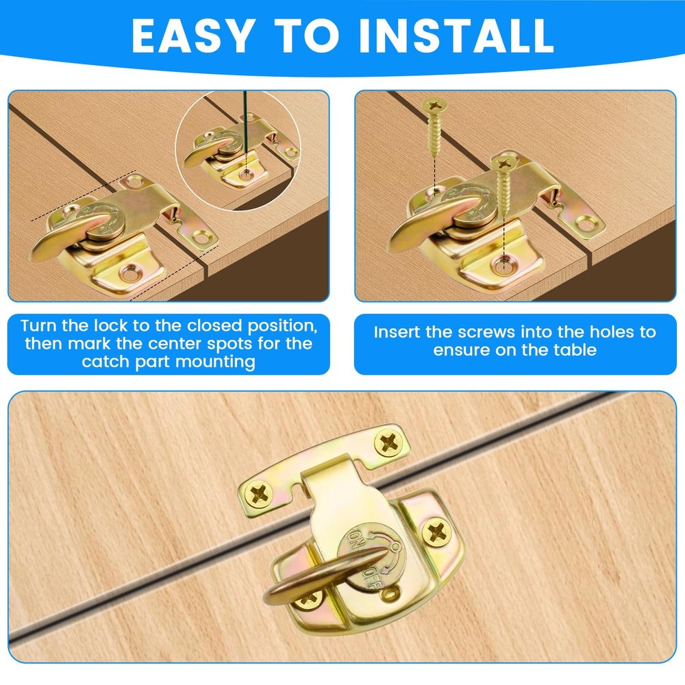 2 Pack Dining Table Locks Metal Spring Table Leaf Buckle Latches