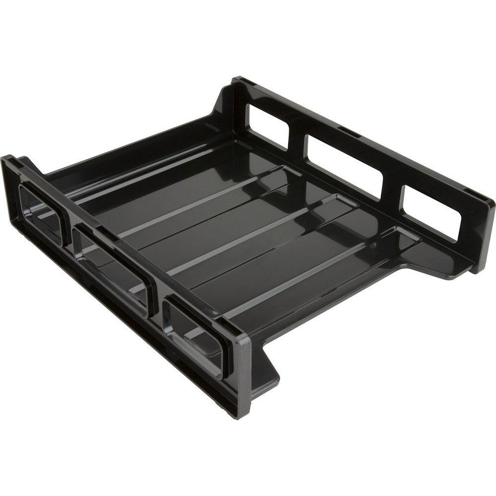 Business Source Front-load Letter Tray - Plastic - Black (BSN62884)