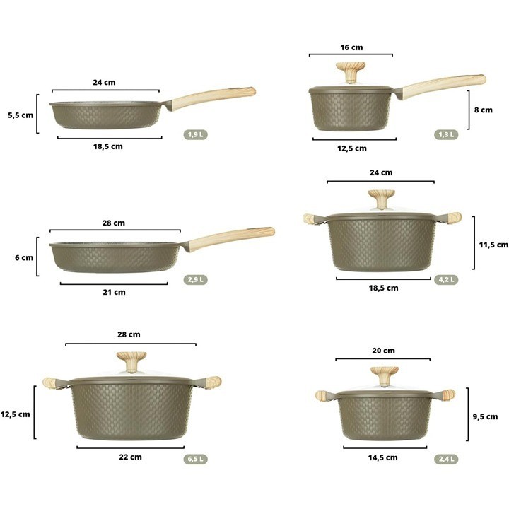 KASANOVA Bambù 10‑Piece Cookware Set – Brand New