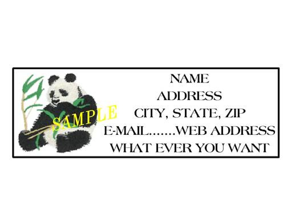 PANDA BEAR ADDRESS LABELS COOL!!! #1