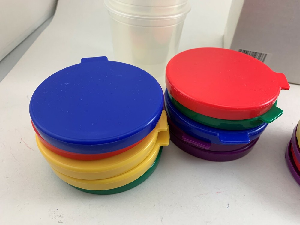 NEW 10 PC. EMPTY PAINT POTS FOR CRAFTS AND SCHOOL PROJECTS