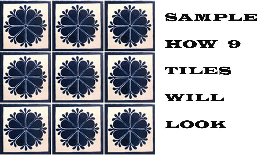 #C016 MEXICAN CERAMIC HANDMADE TALAVERA TILE SETS