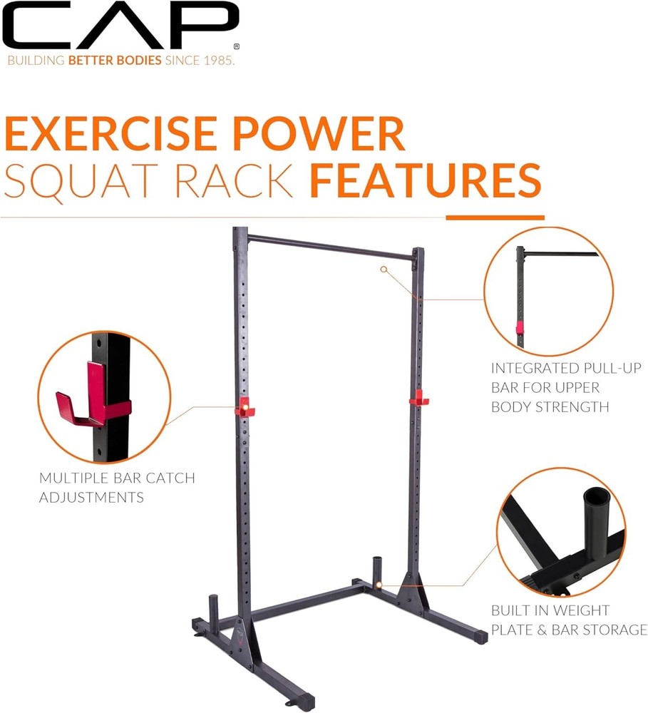 Reliable Heavy-Duty Power Rack - 500 lbs Max Capacity, Includes Storage Posts
