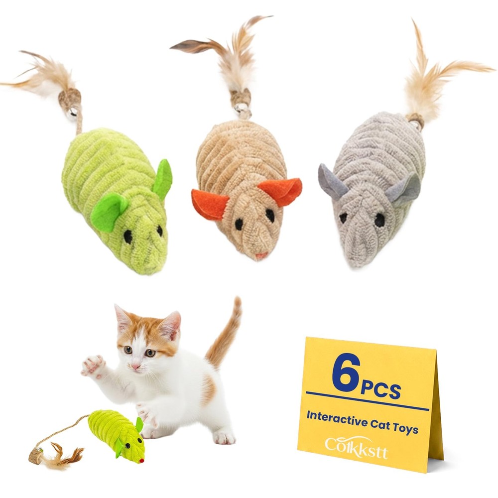 6 Pack Cat Toys Interactive for Hunting, Interactive Cat Toy with Silvervine ...