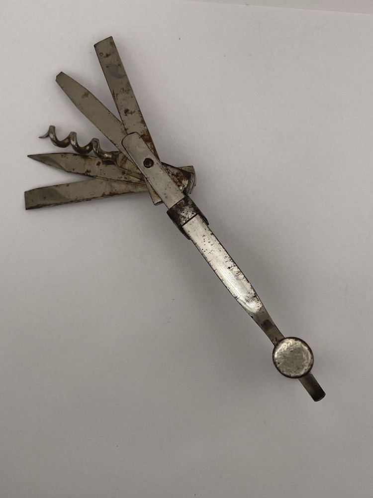 Vintage German Combination multi-tool Corkscrew Hammer Bottle Opener Circa 1936
