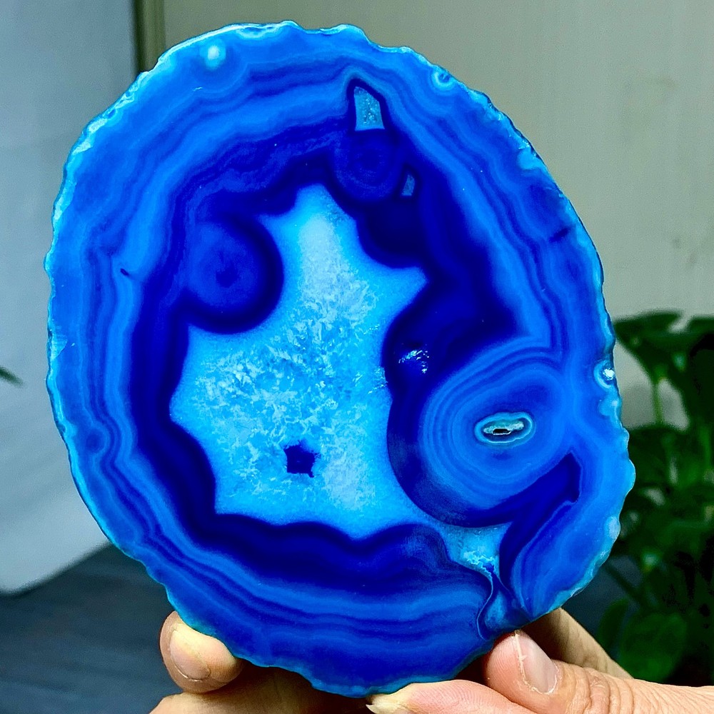 284G Natural Beautiful Agate Geode Druzy Slice Extra Large Gemstone