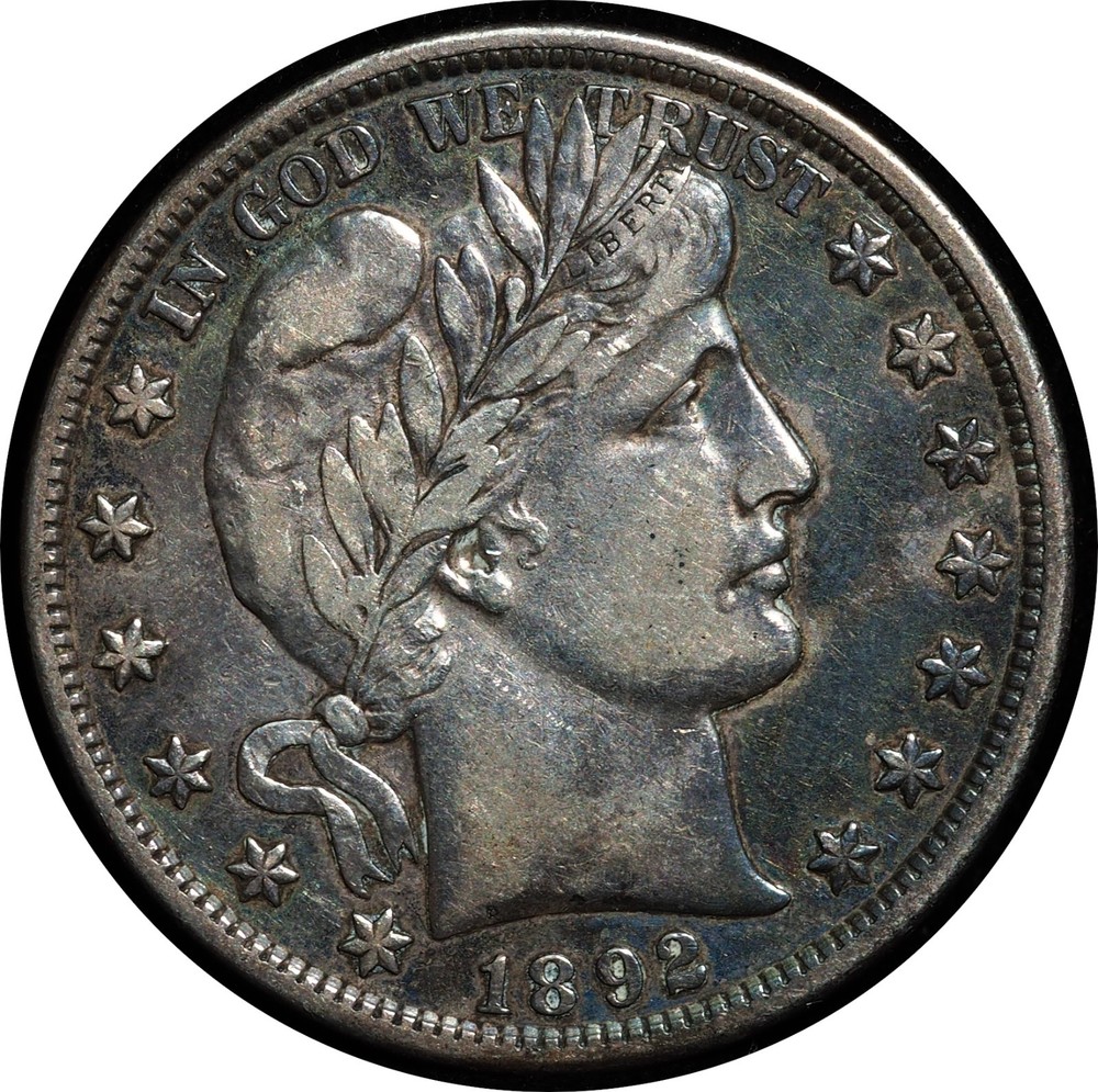 1892 Barber Half Dollar Cleaned Choice XF