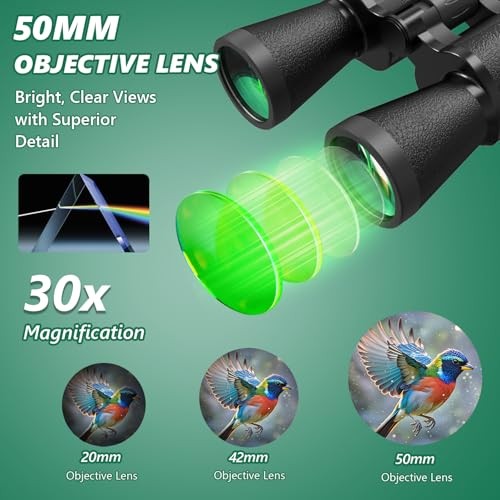 Binoculars for Adults, High-Powered Compact Professional Binoculars for 30x50