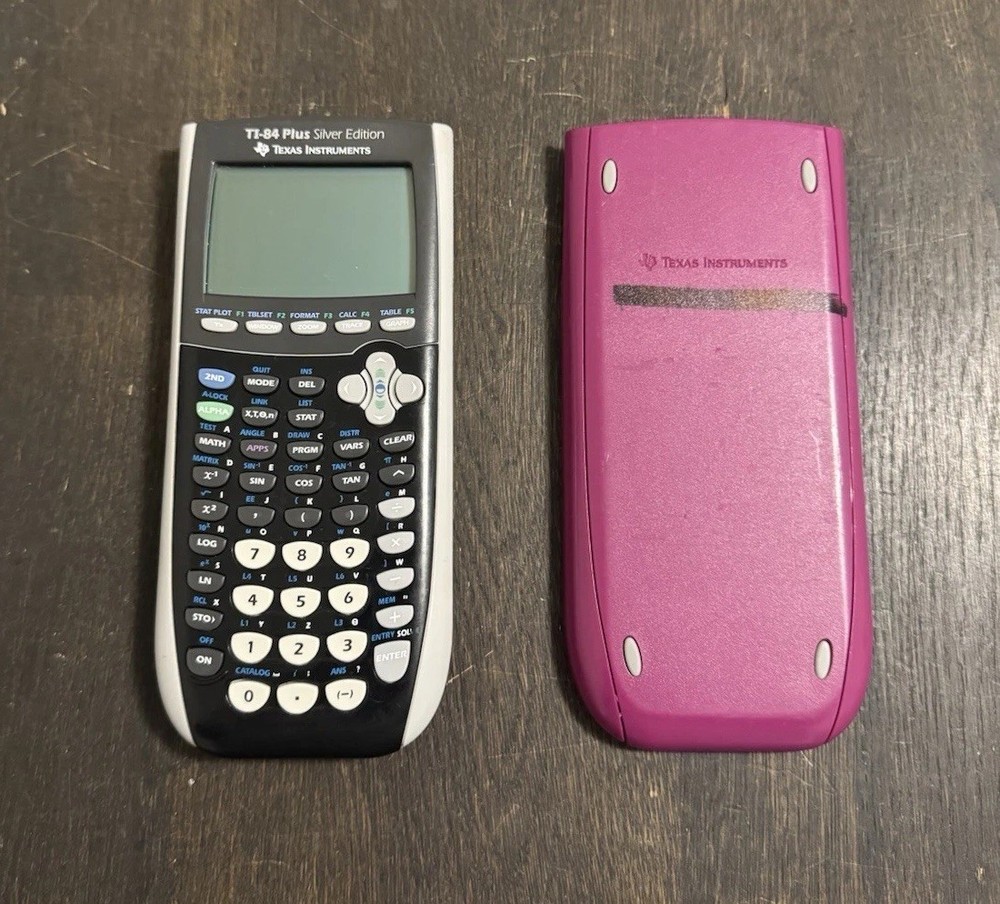 TI-84 Plus Silver Edition Graphing Calculator Tested & Working W/ Cover