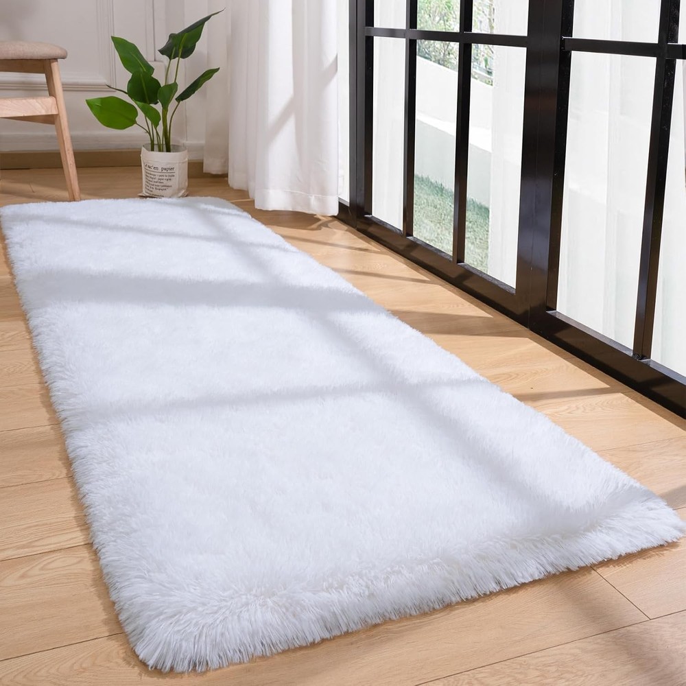 Przemy Runner Rugs for Bedroom Living 2' x 6' (Rectangular), White