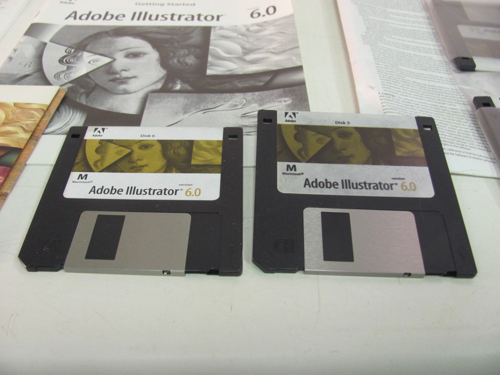Adobe Illustrator 6.0 Macintosh Mac Manuals and Software - CDs & Floppy Discs