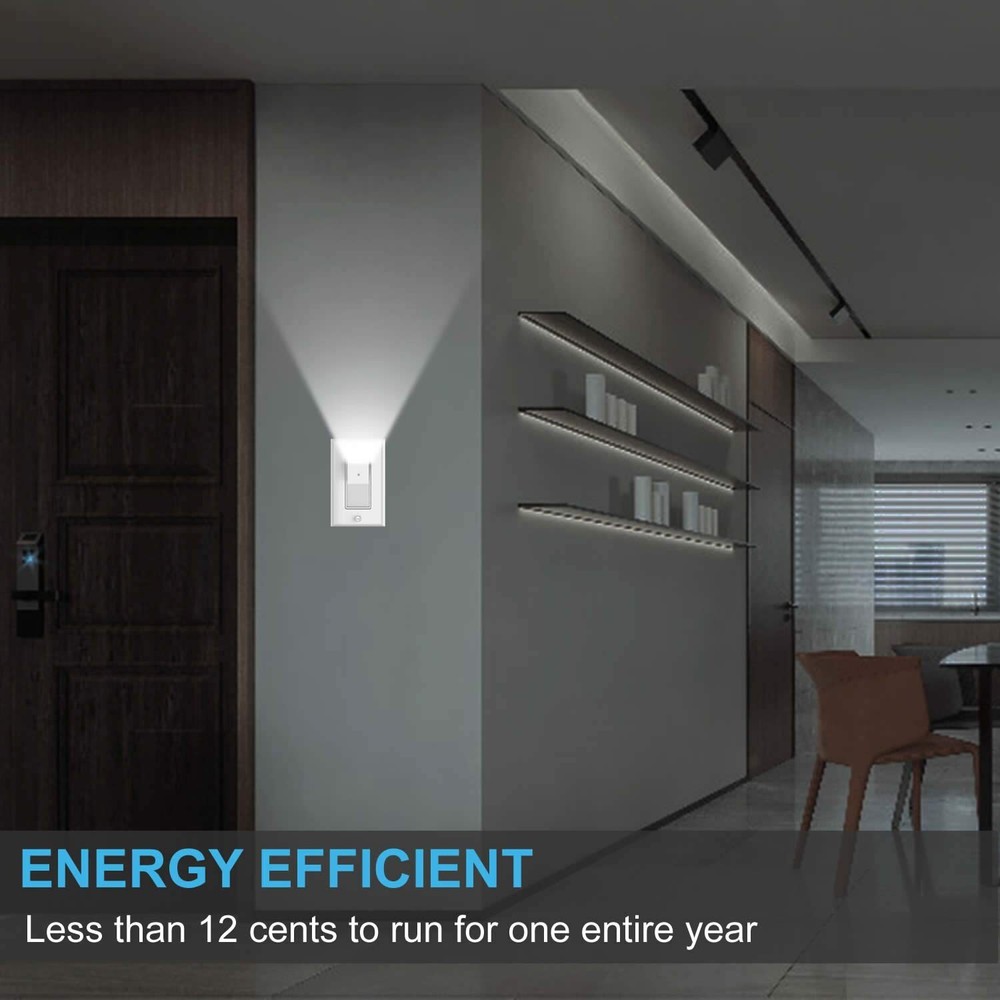 4 Pack Illuminated Light Switch, Decora Paddle Rocker Light Switch with LED N...