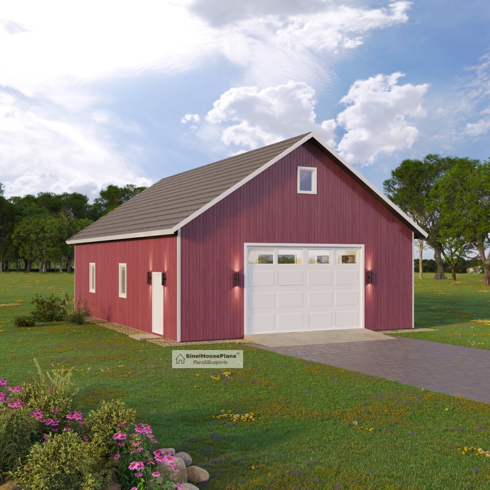 32' x 48' Post Framed Garage plans, Pole Barn Construction  Blueprints