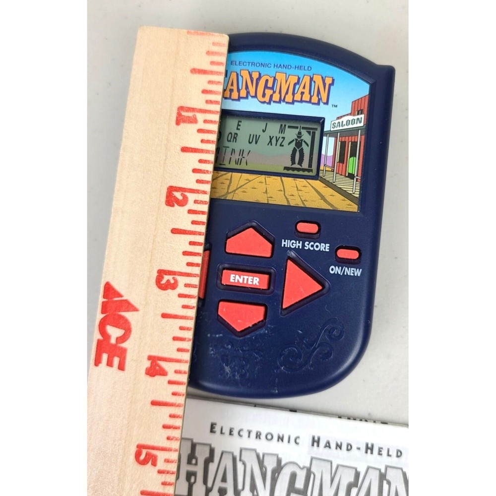Hangman Handheld Electronic Game Milton Bradley 1995 Tested Works!