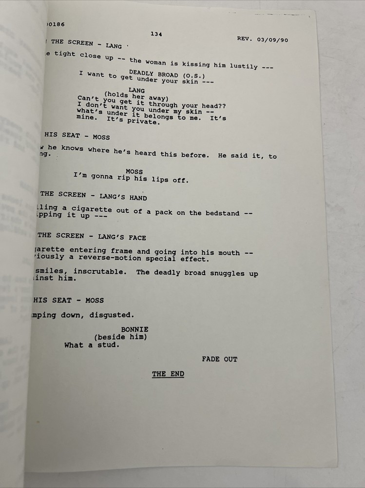 ORIGINAL MOVIE SCRIPT- THE HARD WAY- 1990- ROB COHEN