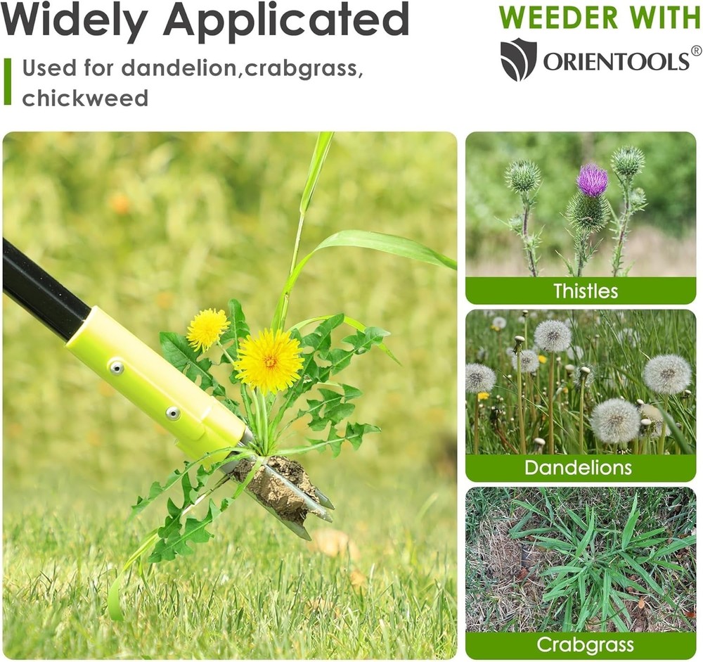 3 Claws Weed Puller Tool, Stand Up Weed Puller with Long Ergonomic Handle, We...