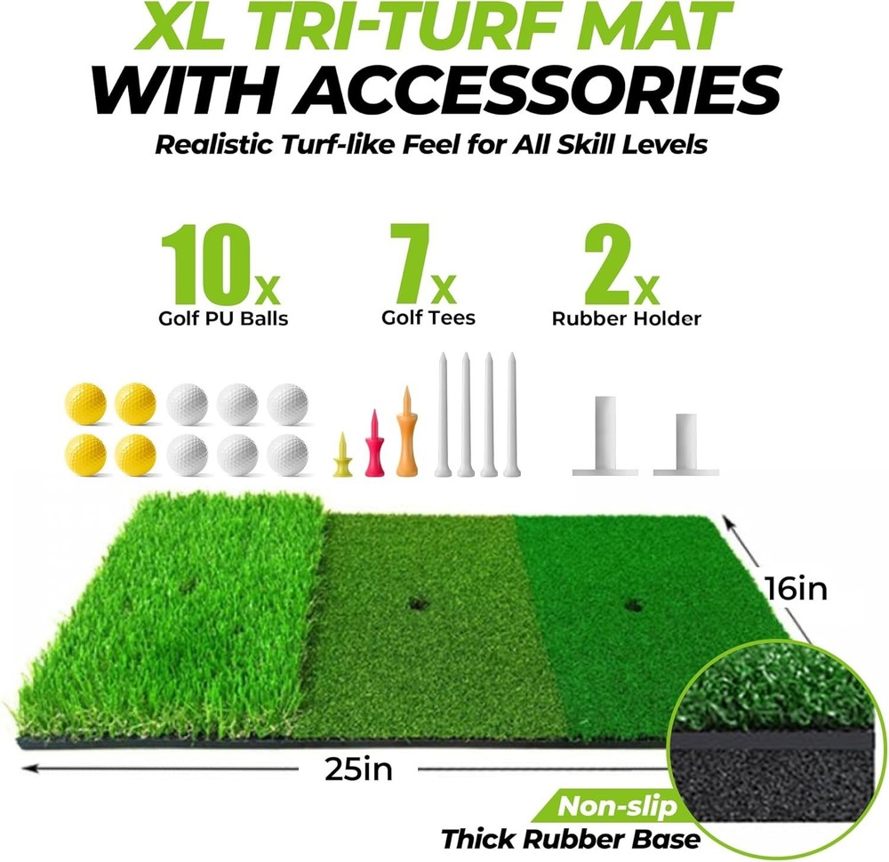 Expert-Crafted Golf Practice Net 10x7ft - Complete Set with 10 Balls & 7 Tees