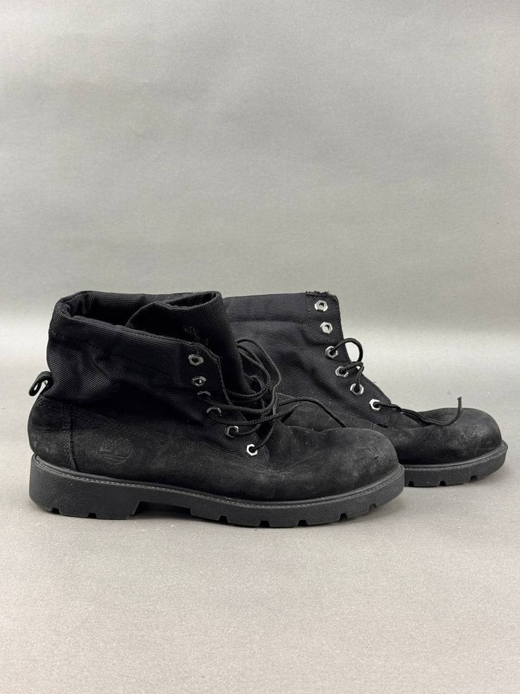 Timberland Black Leather Basic Roll Top Waterproof Boots Boys Size 6