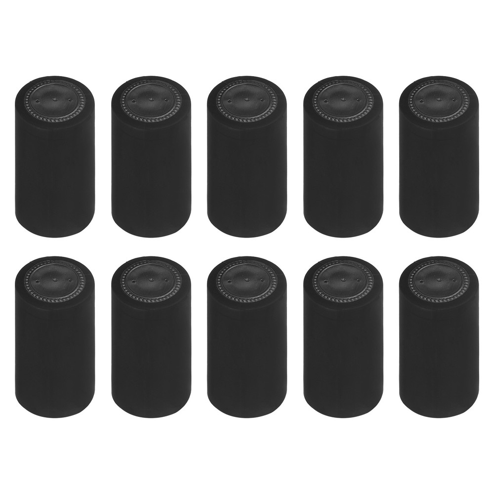 100 x PVC Heat Shrink Wine Shrink Wrap Cap, 30x60mm Black/Black