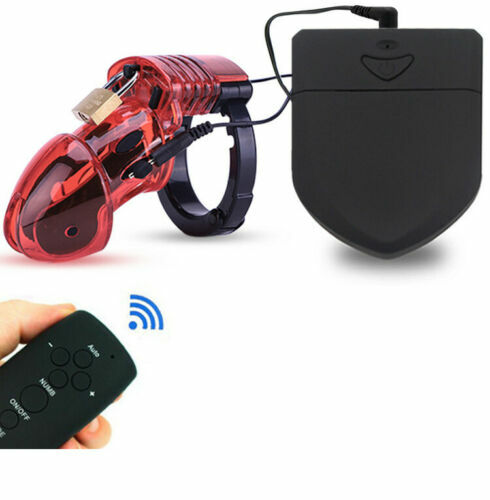 Male Electri Shock Chastity Cage 20m Remote Control Electronic Doping Device