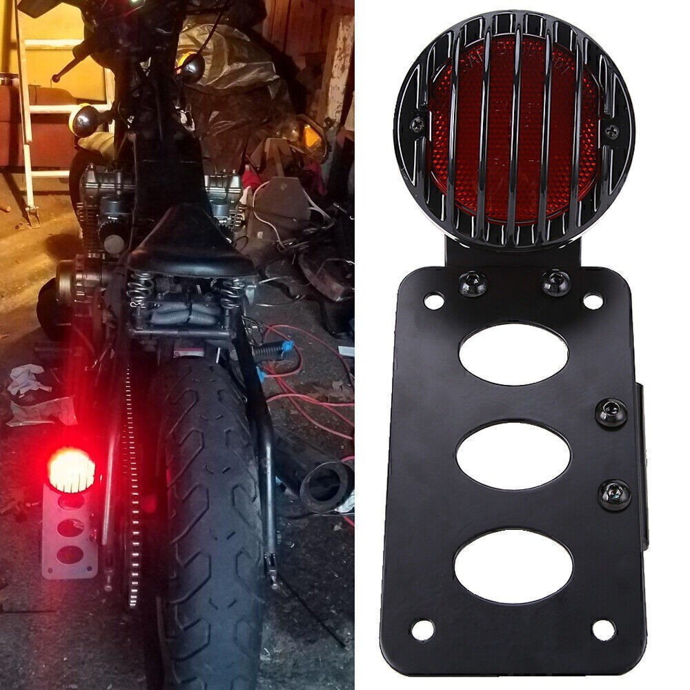 For Harley Chopper Bobber Tail Light Side Mount Side Mount License Plate Bracket