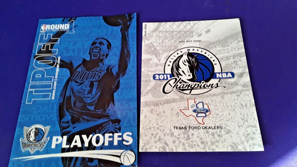 DALLAS MAVERICKS PROGRAM 2011 + JUMBO CHAMPIONS MAGNET 2011 DIRK NOWITZKI