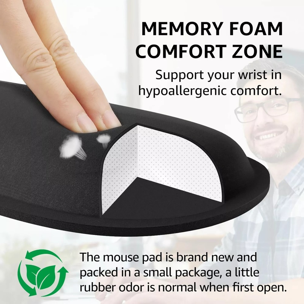 Ergonomic Mouse Pad with Wrist Rest Comfortable Keyboard Wrist Rest Memory Foa