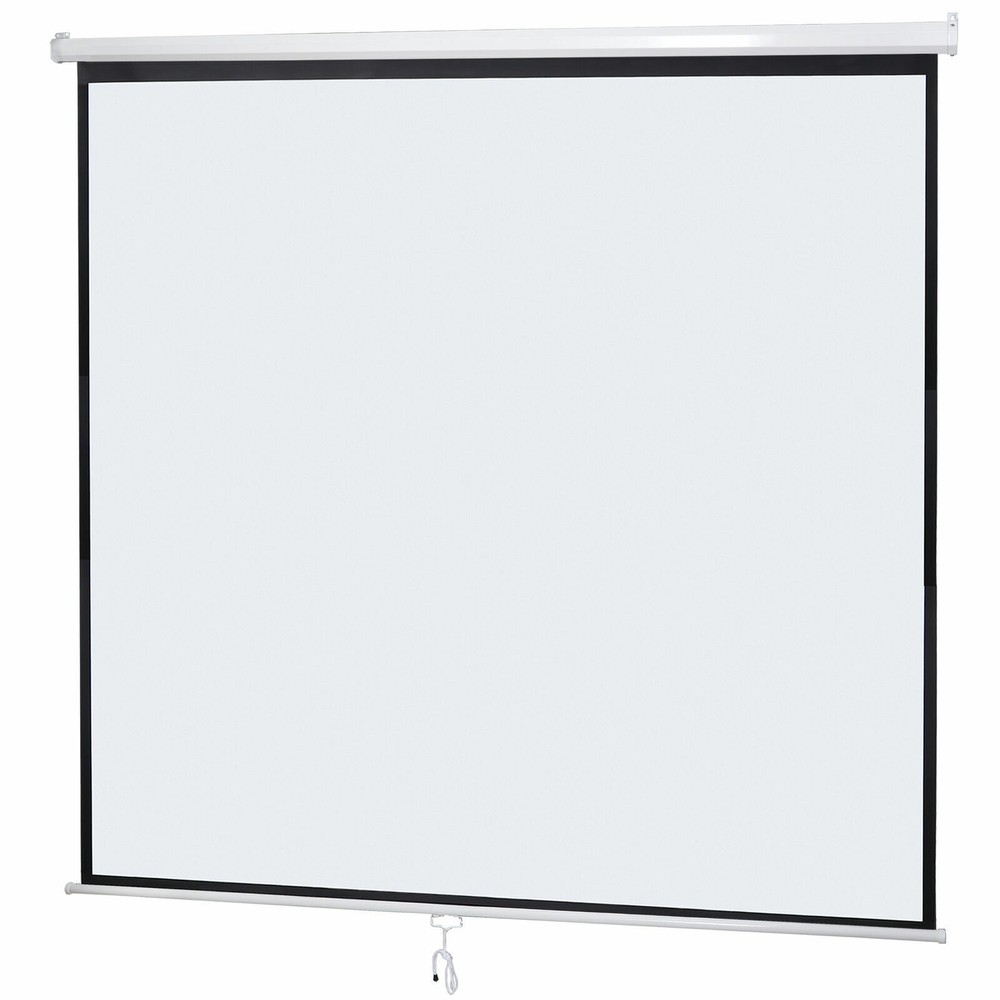 Matte 120" Projection Screen 84" x 84" Manual Pull Down Projector 160°View Angle