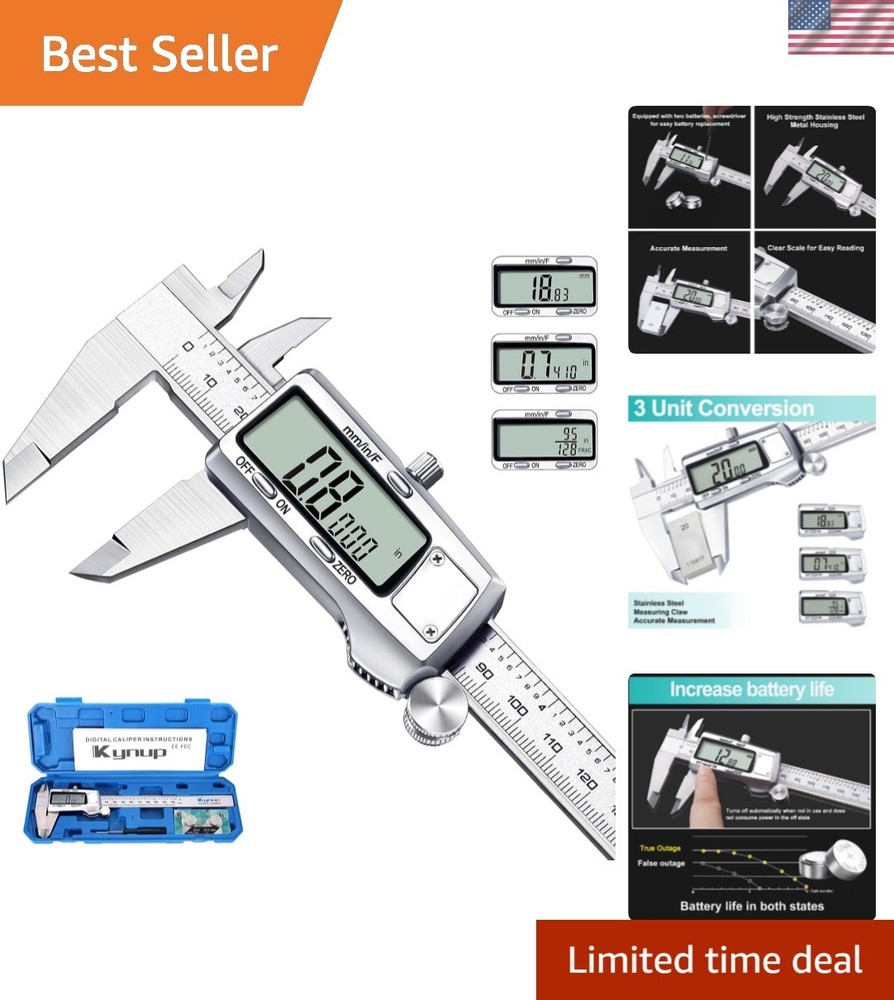 Versatile Digital Caliper, 150mm Measurement with LCD Display, 3 Units Switch