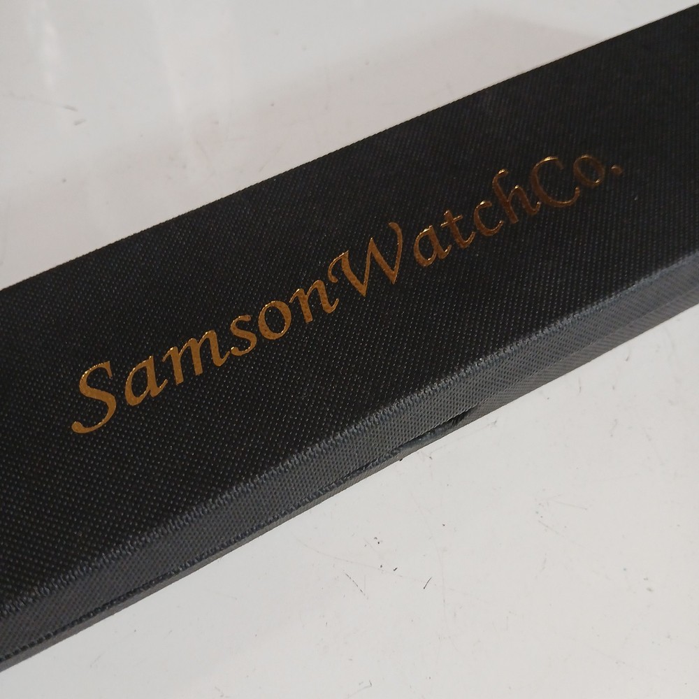 10" X 3" Black With Beige Silk Lining Samson Watch Co Presentation Box