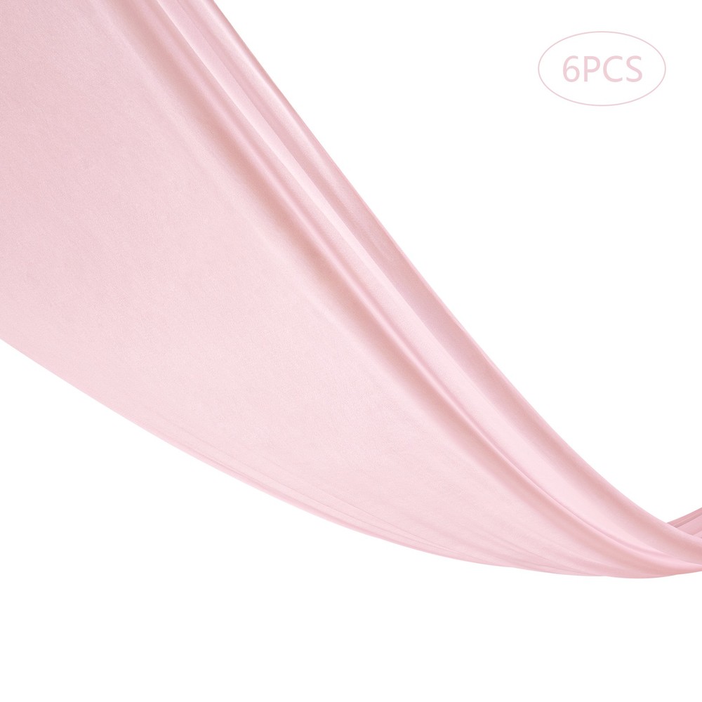 6pcs Pink Sheer Voile Backdrop Ceiling Drapes Draping Decor Chiffon Curtains