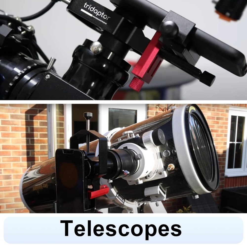 tridaptor - Universal Phone Scope Digiscoping Adapter|High-Precision XYZ Meta...