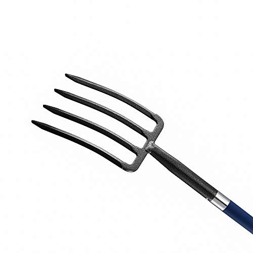 4-Tine Spading Digging Fork, Garden Digging Spading Fork Forged Steel with D