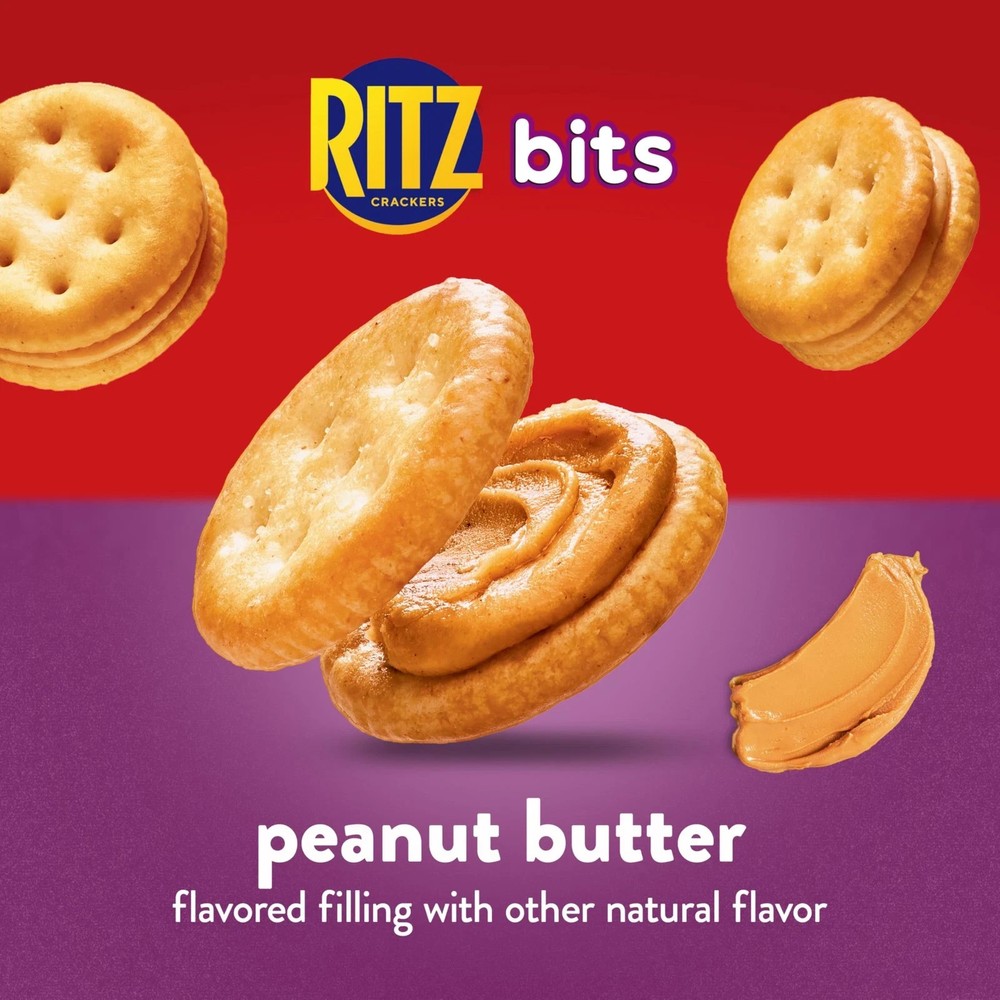 RITZ Bits Peanut Butter Sandwich Crackers 12 Pack 3 Ounce Snack Packs