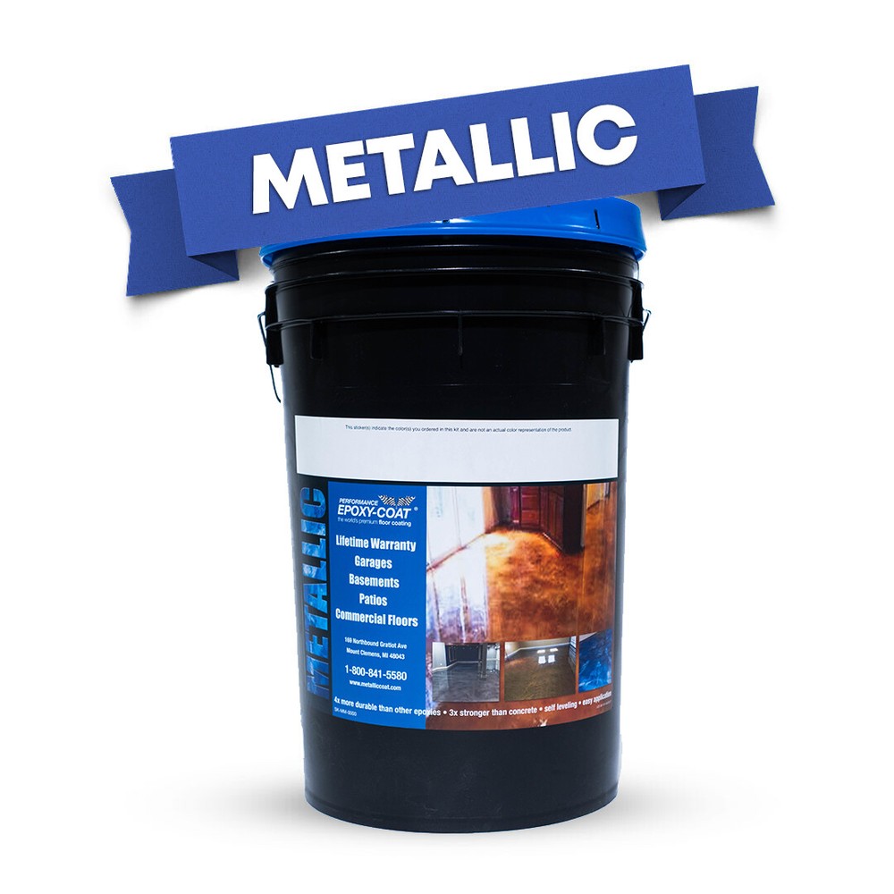 Metallic Full Epoxy Floor Coating Kit 300 sq. ft. GREEN Base Coat