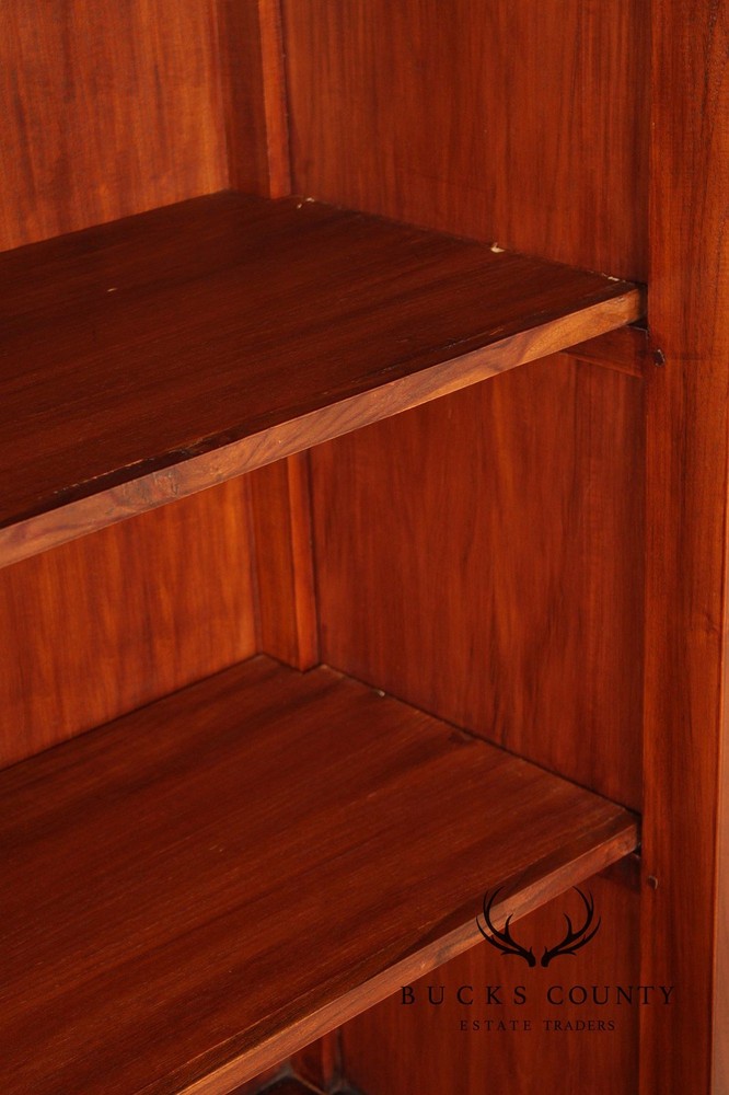 Rustic Hardwood Sliding Door Bookcase Cabinet