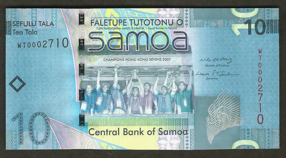 Samoa 10 Tala 2007 UNC Low Serial Number WT
