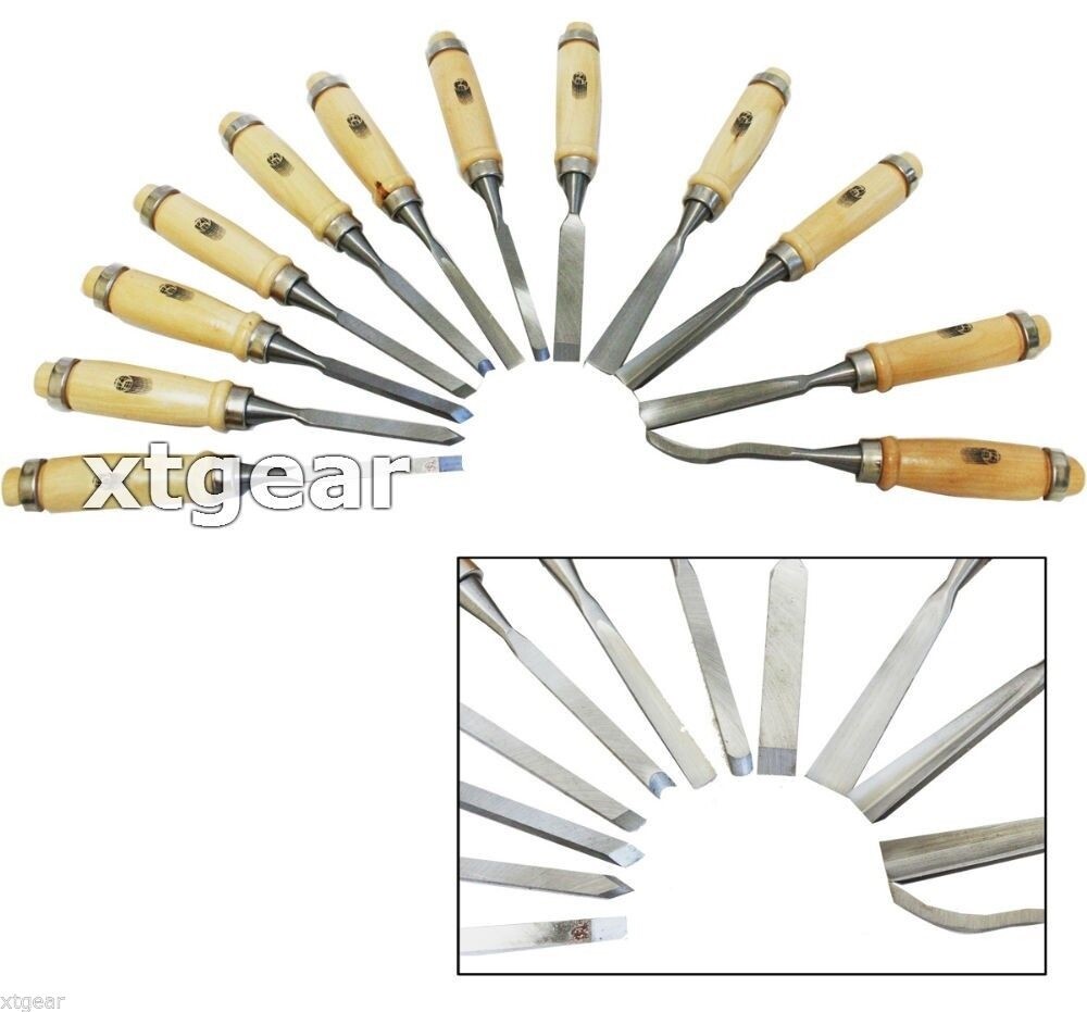 12 Pc Wood Carving Chisel Set 8" Wood Chisel Tool Hand Set