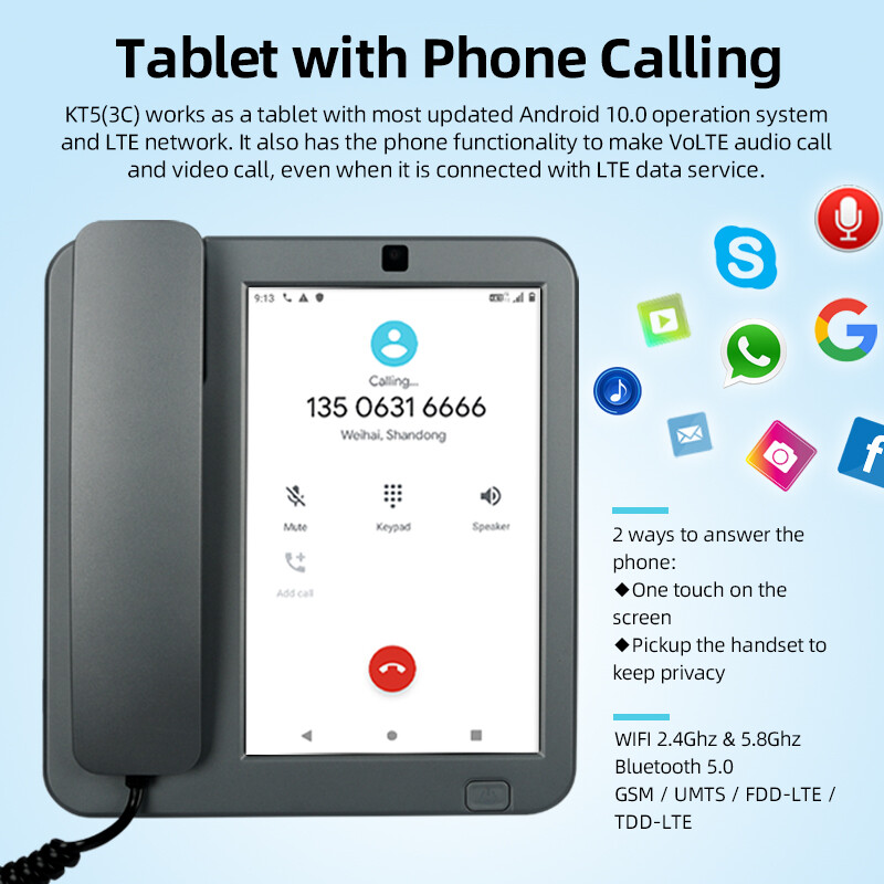 SIM Card Android Fixed Wireless Desktop Telephone Touch Screen Smart Video Phone