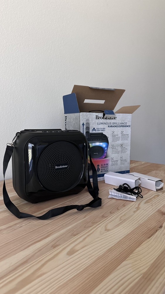 Karaoke Machine Portable Bluetooth Speaker with 2 Wireless Microphones for A...