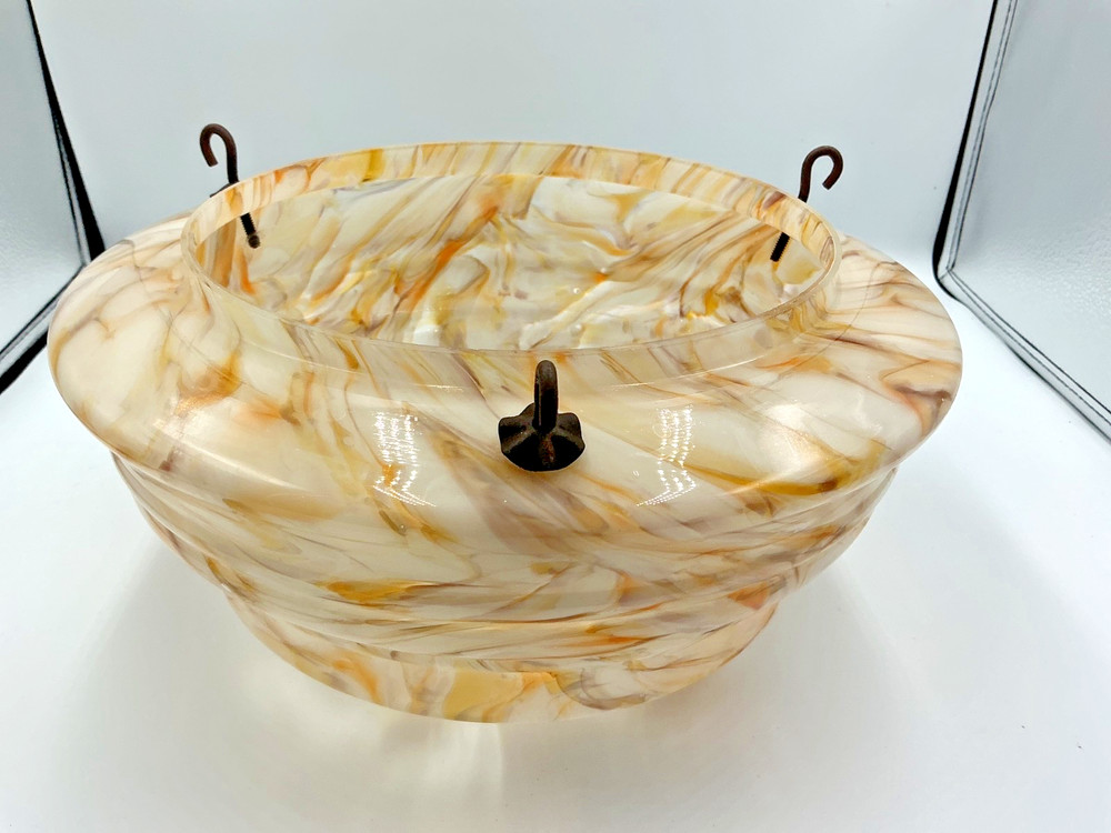 Art Deco 1930s Ceiling Plaffonier Flycatcher Shade white & butterscotch