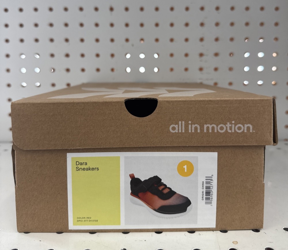 All in Motion/ Dara_Sneaker. \Hook & Loop/ Red Size 1