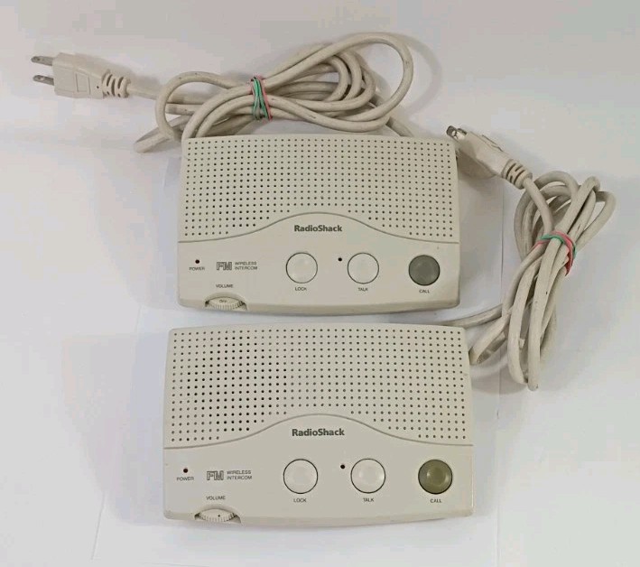 Pair Vintage FM 2-Station Wireless Intercom System