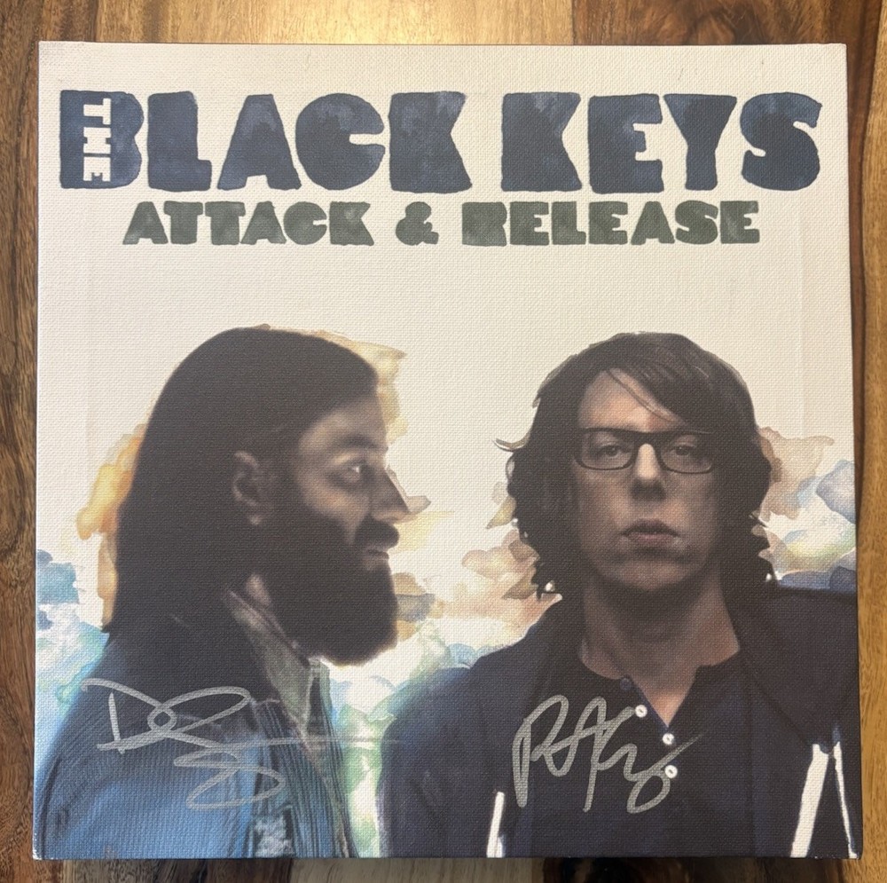 BLACK KEYS Autographed Attack & Release Signed Canvas Art Piece w/ COA