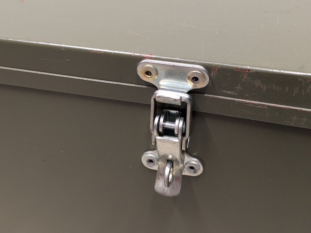 British Army Small Lockable Field Chest Document Transport Storage Case Tool Box