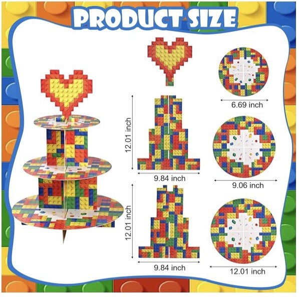 Building Block 3 Tier Cupcake Stand